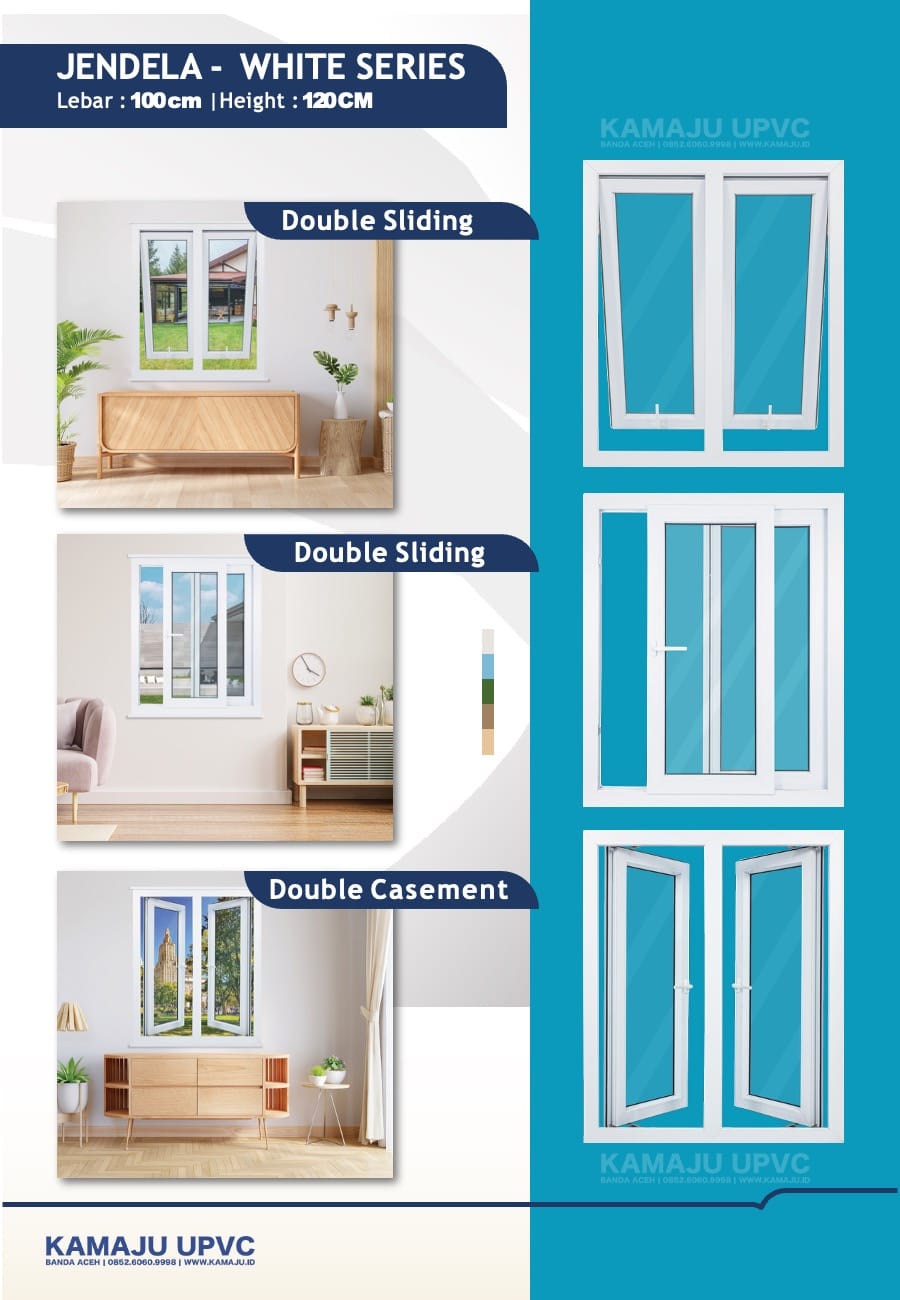 Jendela UPVC desain modern dan tahan lama